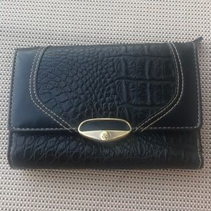 Cute black wallet with alligator like texture
